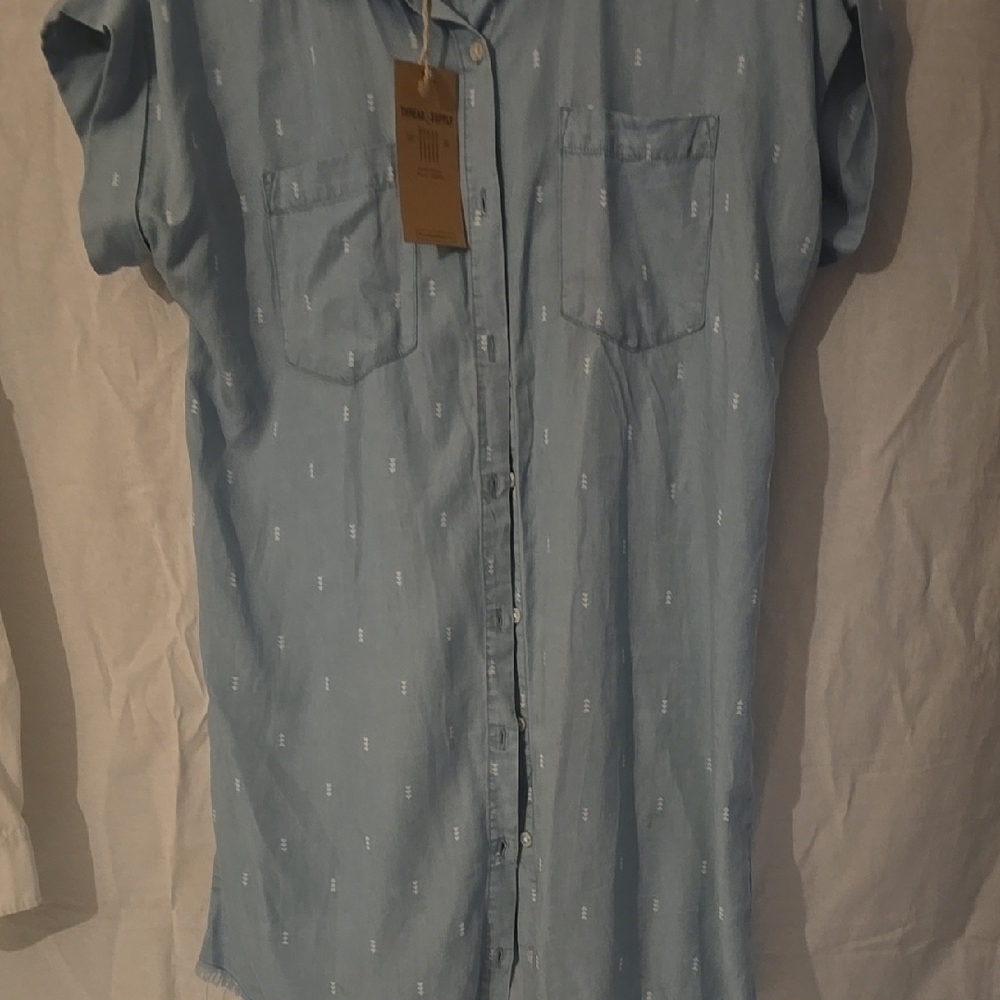 Casual Blue Button-Up Shirt